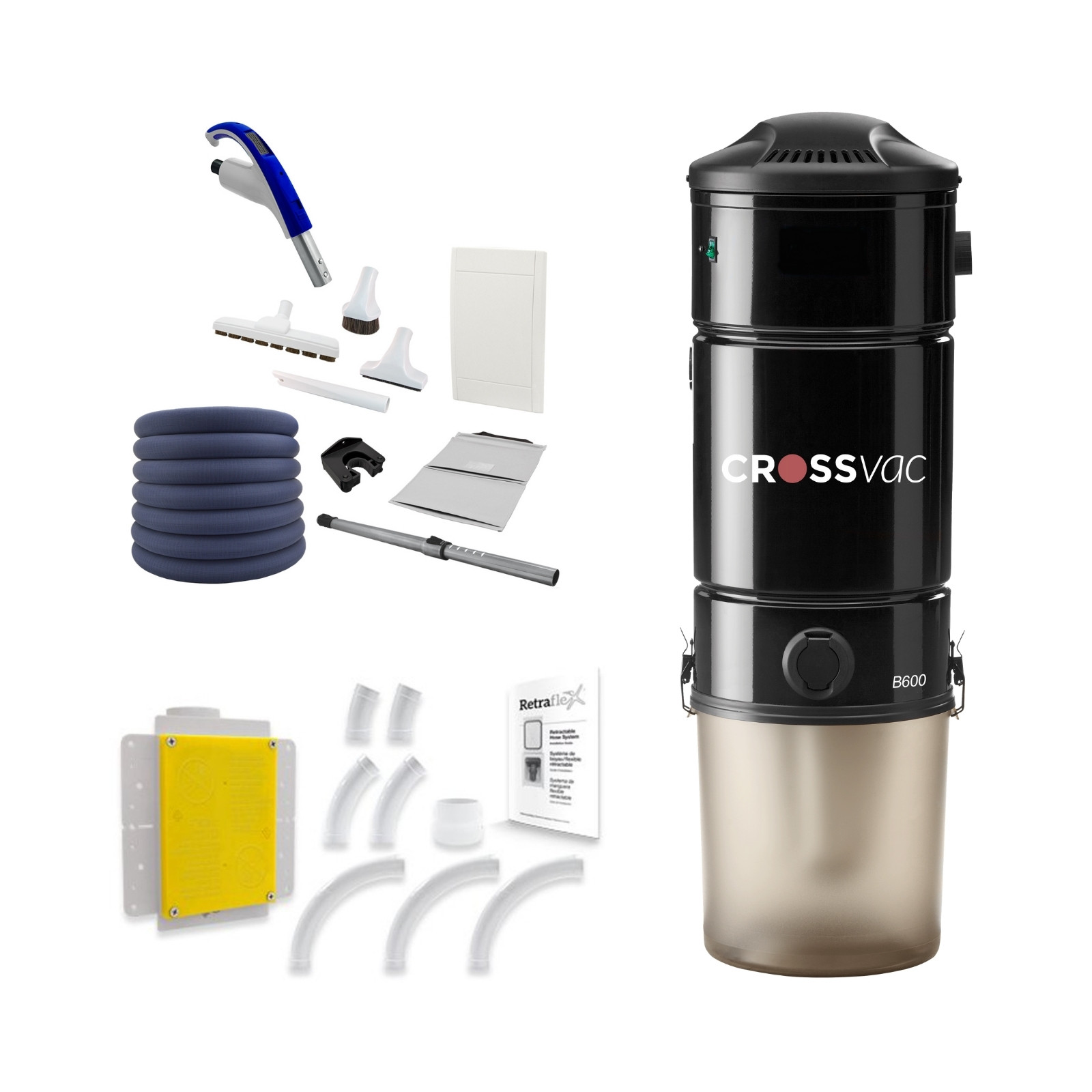 B600RETRM Kit d'aspiration centralisée Retraflex Medium B600