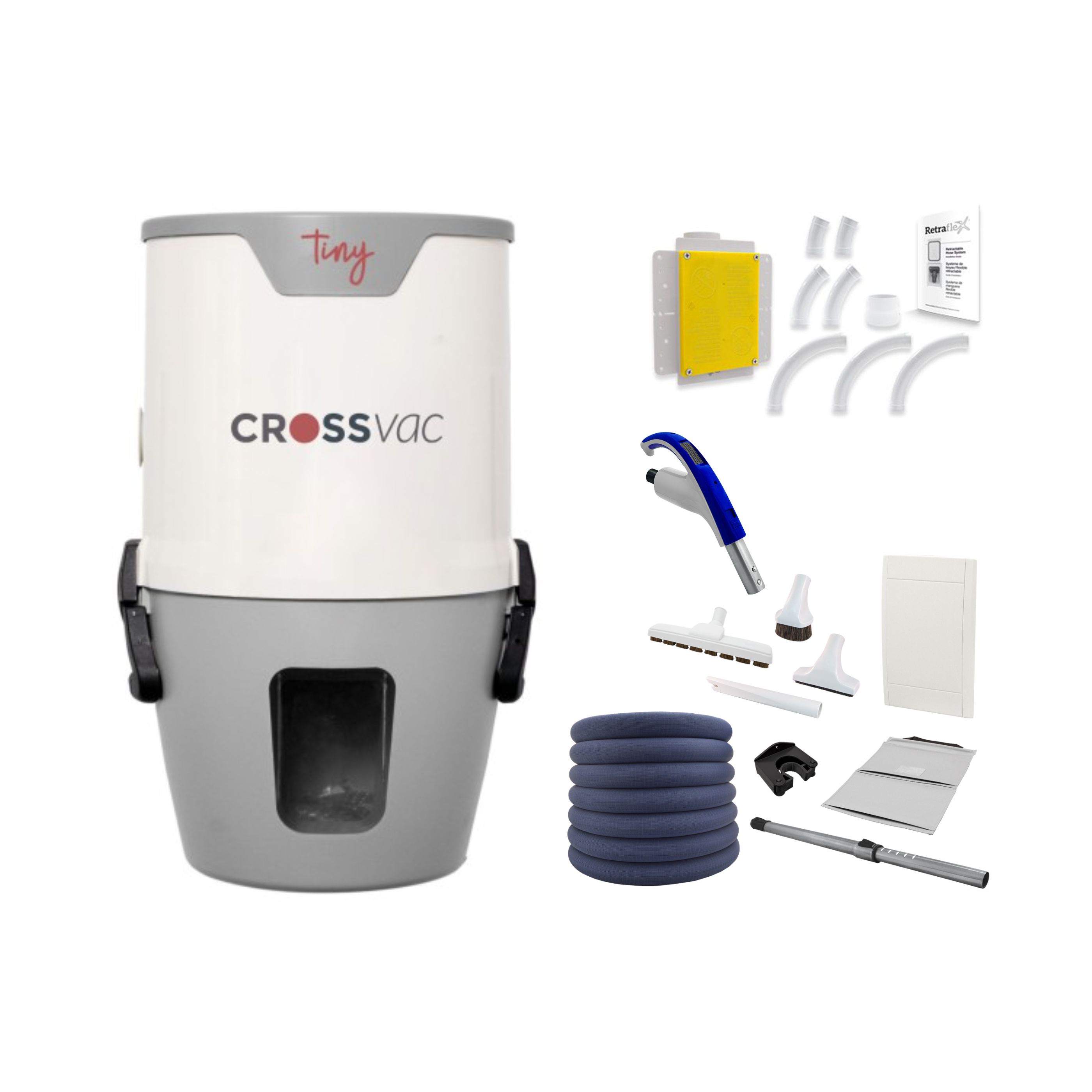 Crossvac Aspirateur Central Set Tiny Retraflex